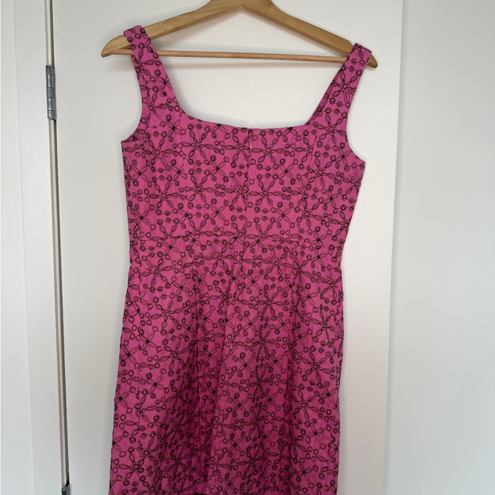 Vintage Lilly Pulitzer Pink Embroidered Sheath Dress Silk Blend 6 - Picture 9 of 10